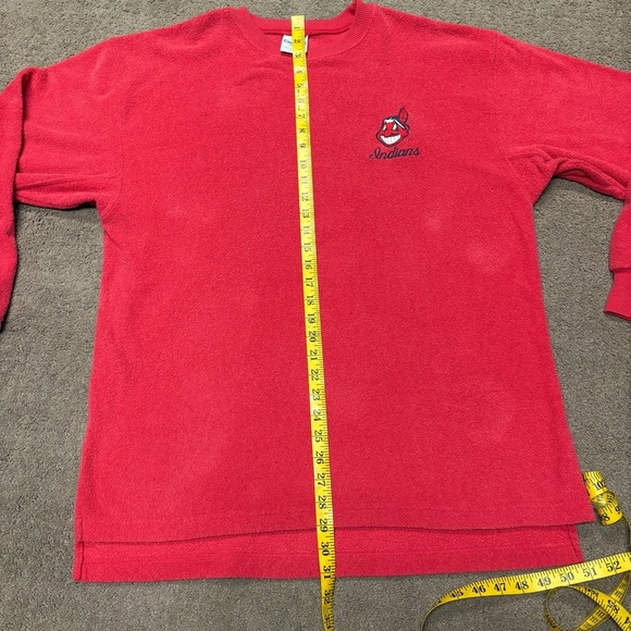 Cleveland Indians chief Wahoo Vintage long sleeve red sweatshirt chalkline - Picture 5 of 6